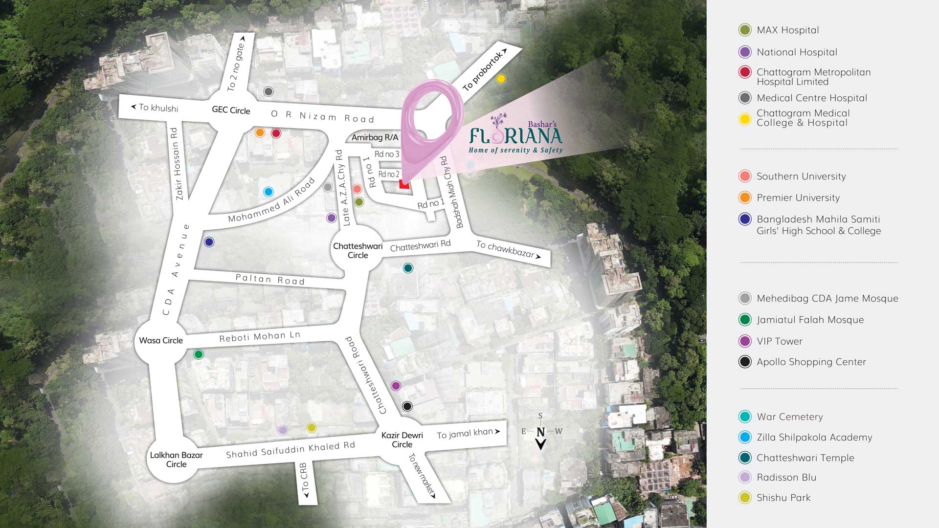Bashar's Floriana Location Map